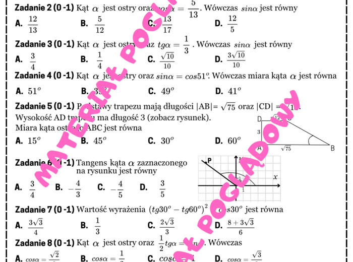 MINI MATURA MATEMATYKA - trygonometria