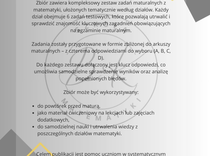 Zbiór zadań maturalnych