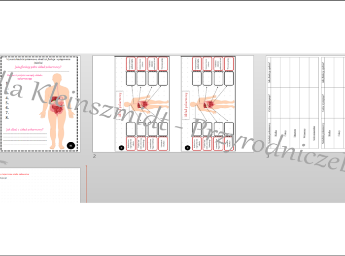 Karta pracy i pomysł/inspiracja na lekcję „Trawienie i wchłanianie pokarmu” - karta pracy wykonana w power point + gratisowy pomysł na lekcję - link do lekcji multimedialnej niekomercyjnej wykonanej w genial.ly do indywidualnego pobrania i użycia do celó