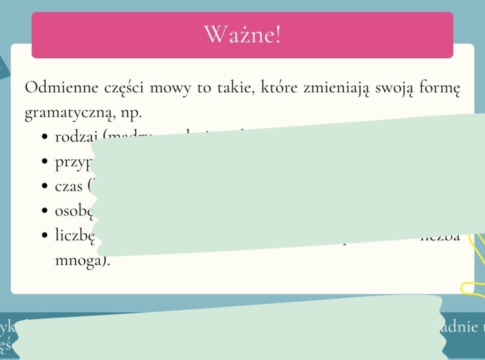 Odmienne i nieodmienne części mowy