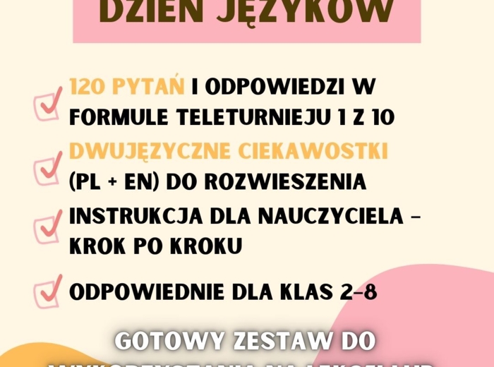 EUROPEJSKI DZIEŃ JĘZYKÓW OBCYCH, DZIEŃ JĘZYKÓW OBCYCH MATERIAŁY, CIEKAWOSTKI, TELETURNIEJ 1 Z 10,
