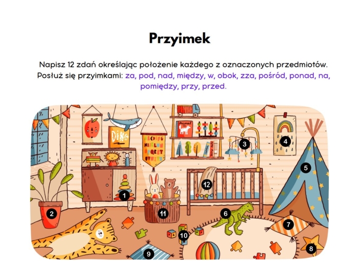 Przyimek - karta pracy