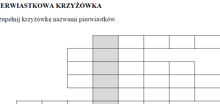 Pierwiastkowa krzyżówka
