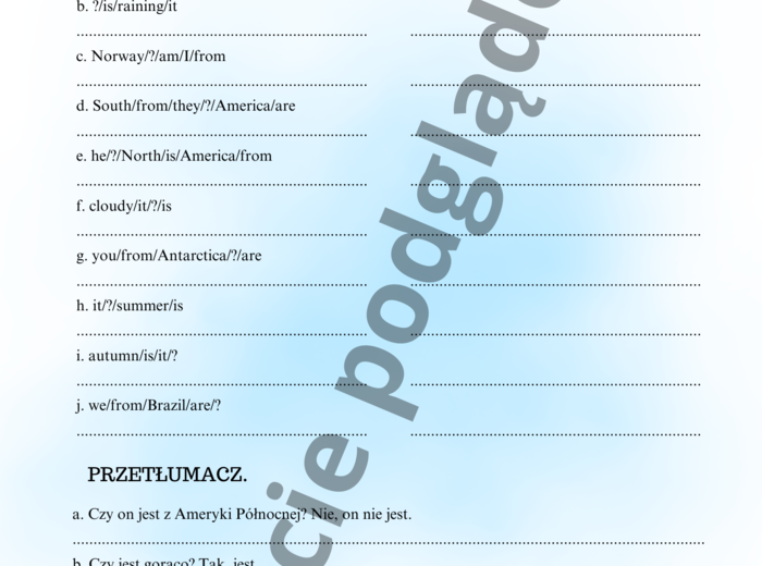 Brainy 5 unit 1 - karty pracy gramatyka