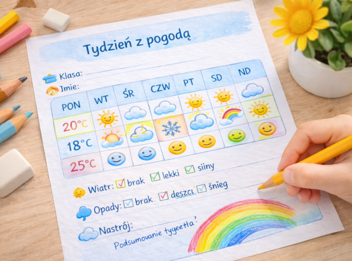 Moja pogoda – plakat do uzupełnienia