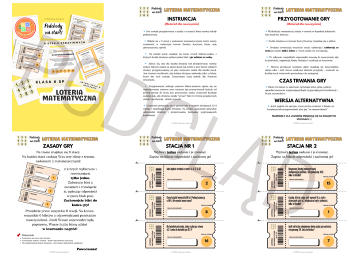 Podchody na Start – Loteria Matematyczna kl. 6 SP