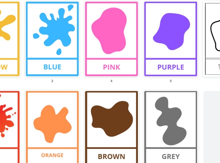 Kolory - wersja angielska. Plansze edukacyjne