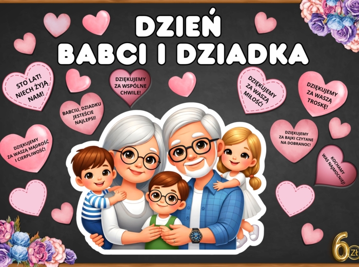 DZIEŃ BABCI I DZIADKA – zestaw materiałów do przygotowania dekoracji, grafika XXL