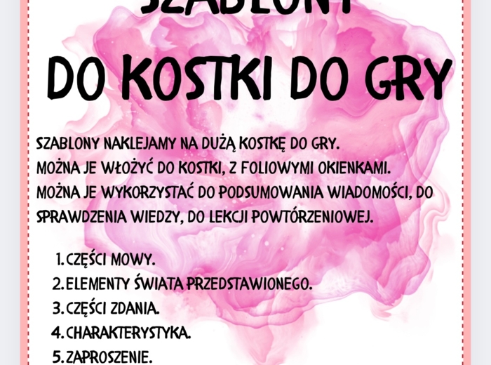Szablony do kostki do gry