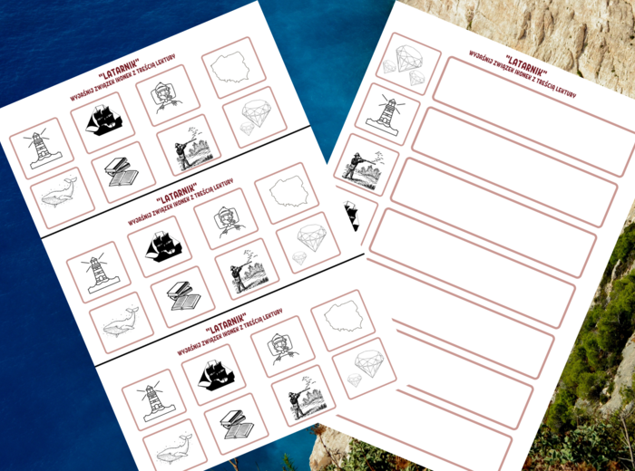 "LATARNIK" - ikonki - wklejki - karta pracy - lektury 7-8