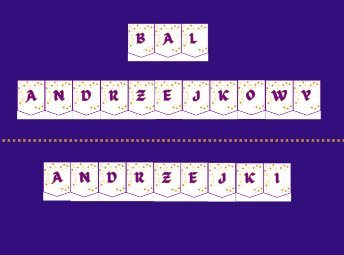 ANDRZEJKI – biblioteka – świetlica – przedszkole – GIRLANDA – gazetka – wersja 3
