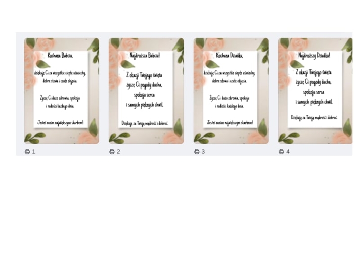 Wklejki z życzeniami do laurki na dzień babci i dziadka