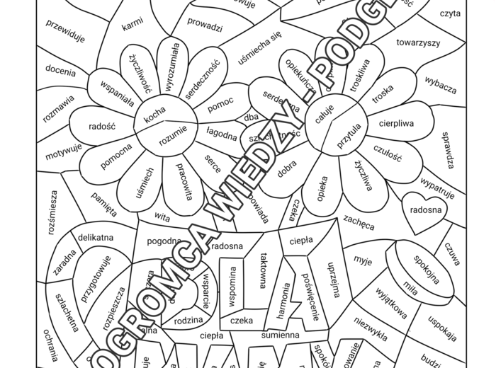 Mama - mozaika językowa (rzeczowniki, czasowniki, przymiotniki)