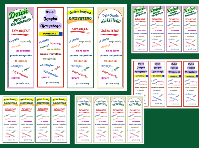 DZIEŃ JĘZYKA OJCZYSTEGO – zakładki do książek – zakładka – wersja 1