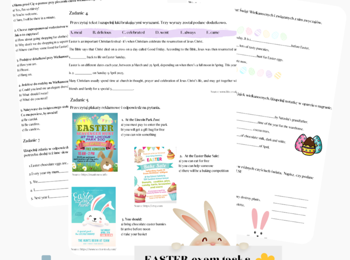 Easter exam tasks 7-8 egzamin ósmoklasisty