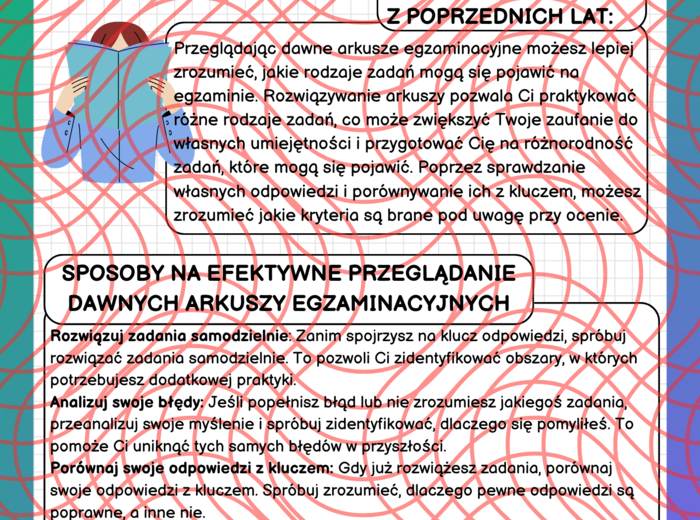 Przygotowanie do Egzaminu Ósmoklasisty - strategie, porady i techniki. Gazetka.