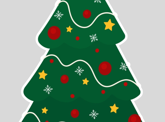 ZIMOWA dekoracja drzwi - choinka - grafika XXL