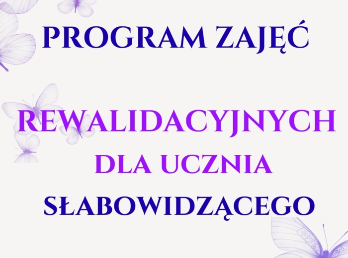 PROGRAM ZAJĘĆ REWALIDACYJNYCH dla ucznia słabowidzącego