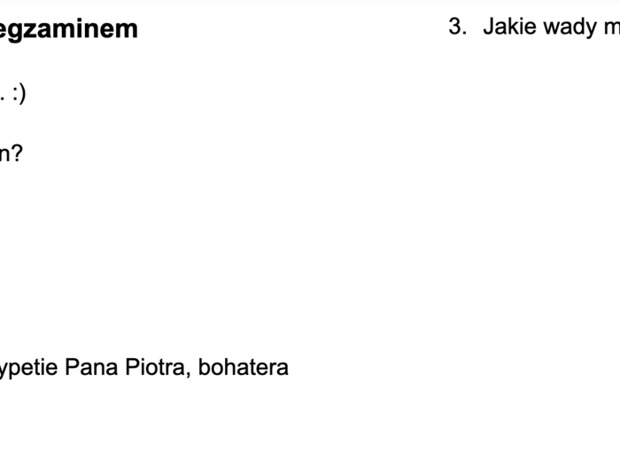 Ćwiczenia przed egzaminem.