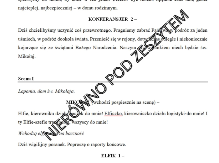 Scenariusz Koncertu Bożonarodzeniowego "Z Mikołajem dookoła świata"