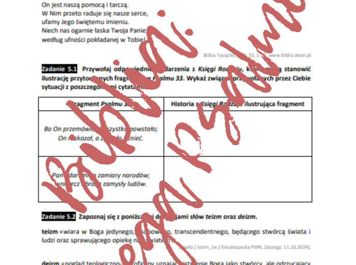 Matura: Biblia (Księga Psalmów) *ZBIÓR ZADAŃ MATURALNYCH* – aktualne wymagania 2024/2025