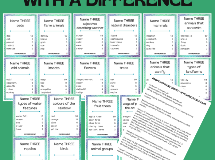 NAME THREE… WITH A DIFFERENCE / ENVIRONMENT