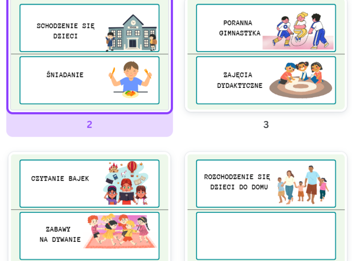 Plan dnia w przedszkolu