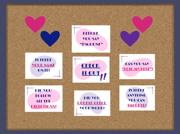 Gazetka "Zasady podczas prac pisemnych"