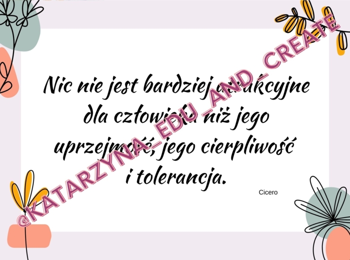 Tolerancja - plakaty z cytatami i aforyzmami