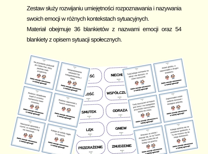 Jakbyś się czuł? - rozpoznawanie emocji w różnych kontekstach sytuacyjnych.