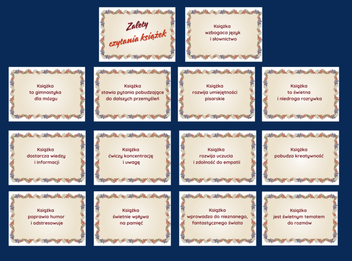 ZALETY CZYTANIA KSIĄŻEK – gazetka – biblioteka – język polski – 14 stron – wersja 4