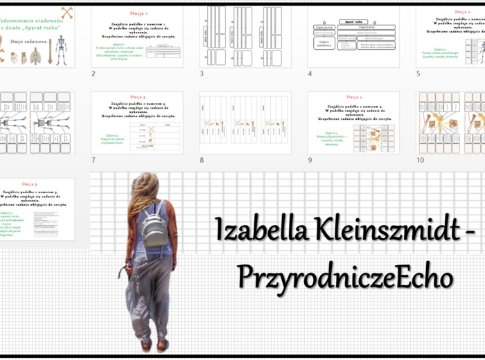 Podsumowanie wiadomości z działu "Aparat ruchu" w pptx oraz w genial.ly/stacje zadaniowe. Biologia 7. Dział "Aparat ruchu".