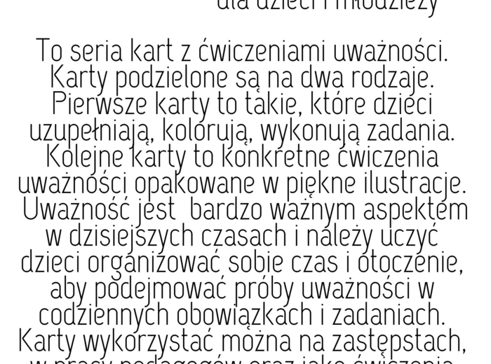 Karty uważności dla dzieci i młodzieży