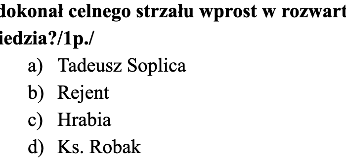 SPRAWDZIAN "PAN TADEUSZ", KL. 7-8, NOWA PP!