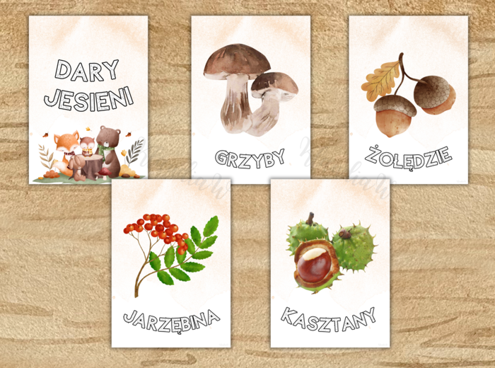 Dary jesieni - plansze edukacyjne A4
