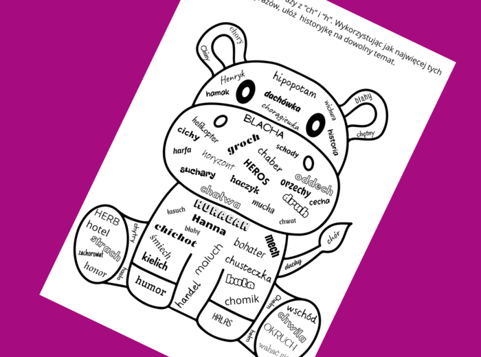 Ortograficzna CHMURA wyrazowa CH/H - ortografia - karta pracy - ćwiczenia redakcyjne