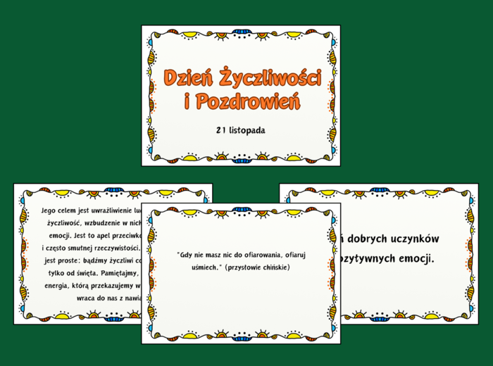 DZIEŃ ŻYCZLIWOŚCI I POZDROWIEŃ – biblioteka – świetlica – gazetka – 15 stron – wersja 2