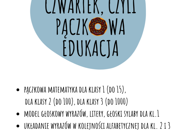 TŁUSTY CZWARTEK - PĄCZKOWA EDUKACJA DLA KLAS 1-3 PAKIET