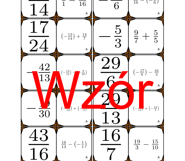 Domino - Dodawanie i odejmowanie dodatnich i ujemnych ułamków | matematyka