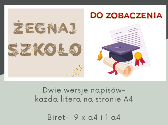 Zakończenie roku szkolnego- dwie wersje napisu