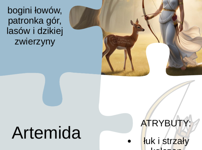 Puzzle bogowie greccy i ich atrybuty, mitologia grecka