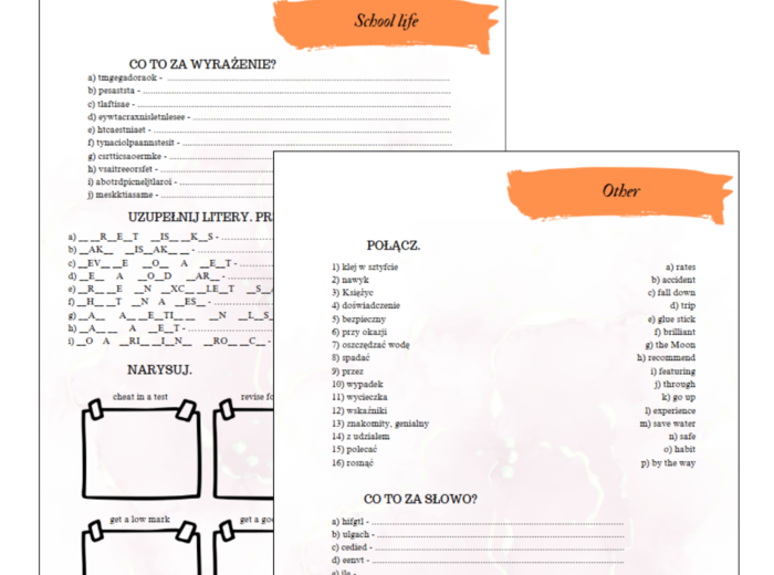 BRAINY 6 UNIT 3 KARTY PRACY SŁOWNICTWO