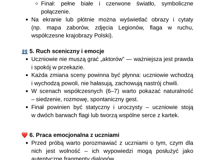 Droga do wolności - 11 listopada - scenariusz inscenizacji muzycznej