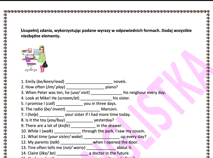 MEGA POWTÓRKA PRZED EGZAMINEM ÓSMOKLASISTY- Budowanie fragmentów AŻ 100 zdań z podanych elementów