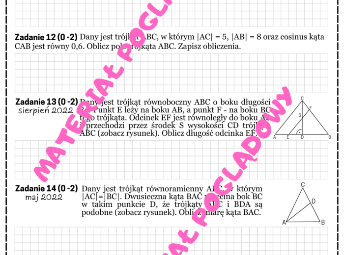 MINI MATURA - PLANIMETRIA cz.2 (pola i odcinki)