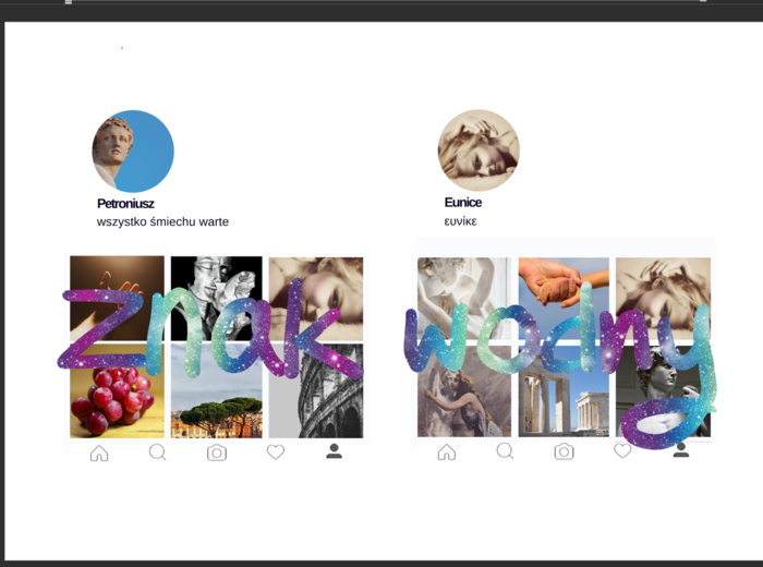 Quo vadis - profile postaci na Instagramie