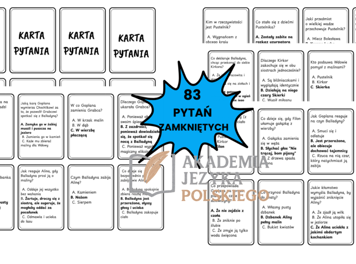 "Balladyna" gra dydaktyczna - rywalizacja