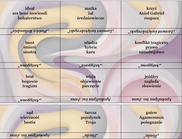 Skojarzenia lekturowe liceum