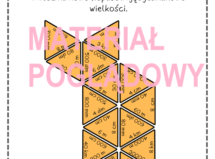 TRIMINO - zamiana jednostek długości (bez ułamków i wyrażeń dwumianowanych)