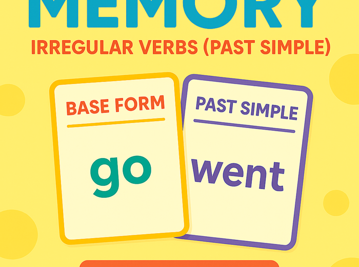 Memory Game – Irregular Verbs (Past Simple) + bonus krzyżówka